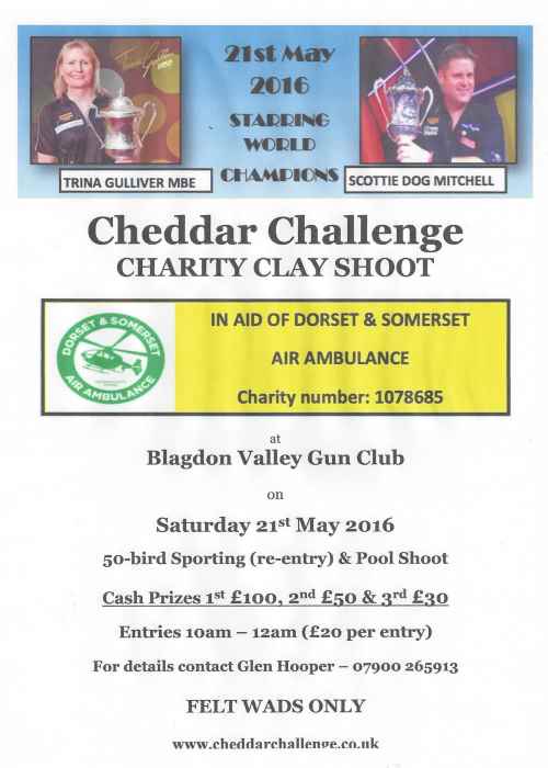 Cheddar Challenge Charity Clay Shoot Poster