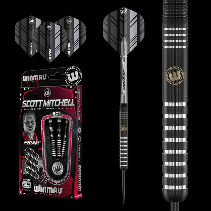 Winmau Scott Mitchell Darts 24 gram Packaging and Darts