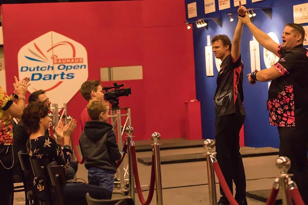 Dutch Open Men's Singles Quarter Finalists 2018 Richard Veenstra and Scott Mitchell Darts