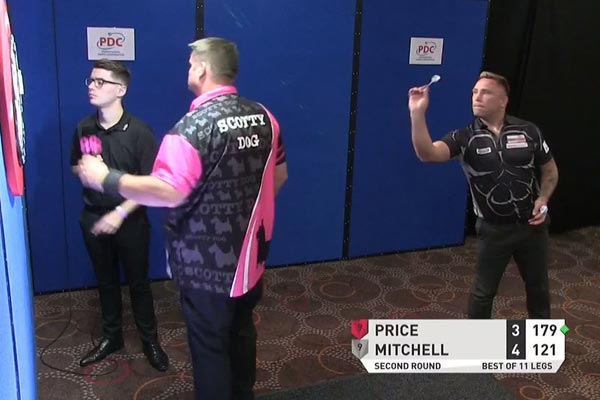 PDC Autumn Series 2020 Players Championship 14 Second Round Scott Mitchell v Gerwyn Price - Darts