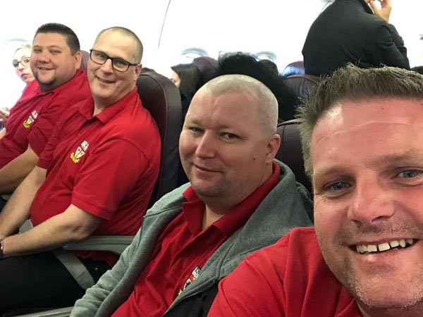 WDF World Cup Darts 2019 - England Team on Plane